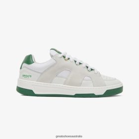 GREATS Royale Australia - GREATS The Cooper Low Skate Blanco Green Shoes 4PTN6447