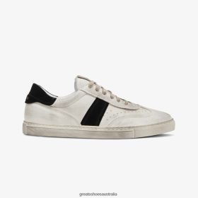 GREATS Shoes Australia - GREATS The Charlie Distressed White Black Shoes 4PTN6433