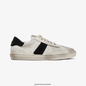 GREATS Sneakers Australia - GREATS The Charlie Distressed White Black Shoes 4PTN64139