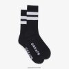 GREATS Sneakers Australia - GREATS Varsity Stripe Crew Sock Nero Accessories 4PTN6485