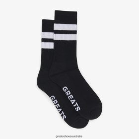GREATS Sneakers Australia - GREATS Varsity Stripe Crew Sock Nero Accessories 4PTN6485